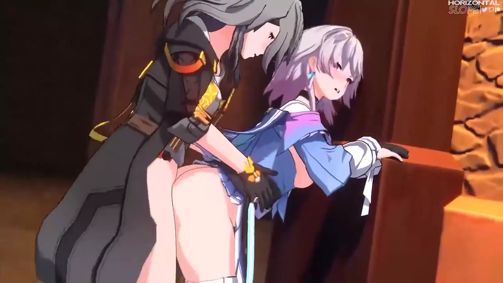 Clan br and half sister sharing a tender moment in a romantic hentai setting